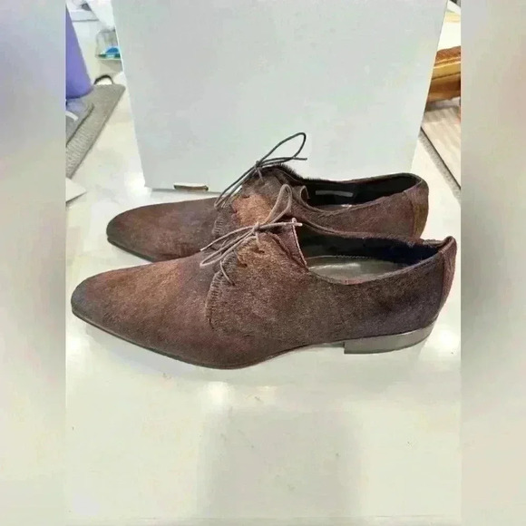 Lloyd Germany 1888 Oriza Brown Suede Pointed Toe Lace-up Classic Oxford Dress - Picture 7 of 11